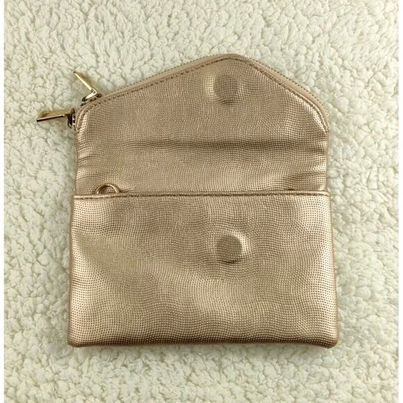 Wristlet by Urban Expression Gold Three-Way Clutch Certified Vegan Evening or Da - Picture 3 of 15